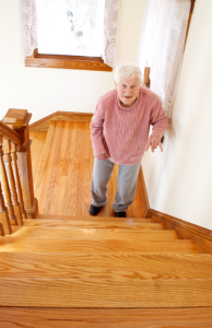 Senior on Stairs